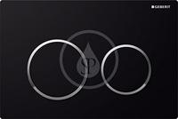 Geberit Omega 20 bedieningspaneel glans zwart/chroom/zwart voor Geberit Omega inbouwreservoir 12cm - thumbnail