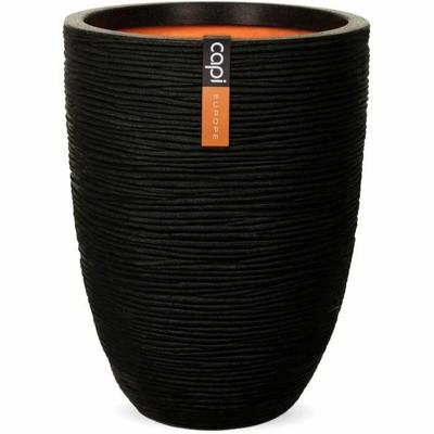 Capi Vaas Elegant Laag Rib NL 46x58 cm - Zwart