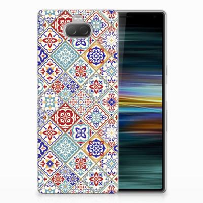 Sony Xperia 10 Plus TPU Siliconen Hoesje Tiles Color Sony Xperia 10 Plus TPU Siliconen Hoesje Tiles Color
