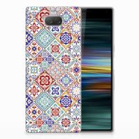 Sony Xperia 10 Plus TPU Siliconen Hoesje Tiles Color - thumbnail