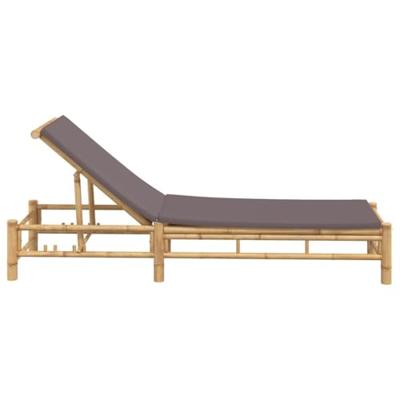 Ligstoel met kussens 55x199x30 cm bamboe