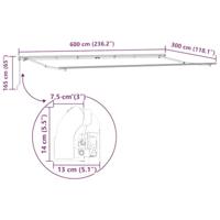 Luifel handmatig uittrekbaar 600x300 cm antraciet en wit - thumbnail