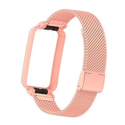 Milanese bandje met case - Roze - Xiaomi Smart band 7 Pro