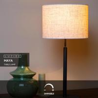 Lucide MAYA - Tafellamp - Ø 26 cm - 1xE27 - Beige - thumbnail