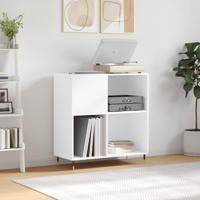 Platenkast 84,5x38x89 cm bewerkt hout wit - thumbnail