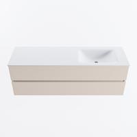 MONDIAZ VICA 150cm badmeubel onderkast Linen 2 lades. Wastafel CLOUD rechts 1 kraangat, kleur Talc. - thumbnail