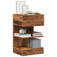 Nachtkastjes 2 st 40x35x65 cm bewerkt hout oud houtkleurig - thumbnail