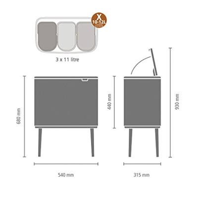 brabantia Bo Touch Bin 31 35 23 Afvalbak 33 l Staal (l x b x h) 312 x 540 x 680 mm Wit 1 stuk(s) - thumbnail