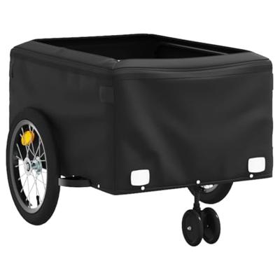 VidaXL Fietstrailer 45 kg ijzer zwart en rood - thumbnail