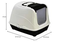 Kattentoilet Flipcat Jumbo 57 cm Zwart/Wit - thumbnail