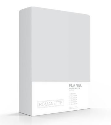 Romanette Romanette flanel hoeslaken Zilver 140x200