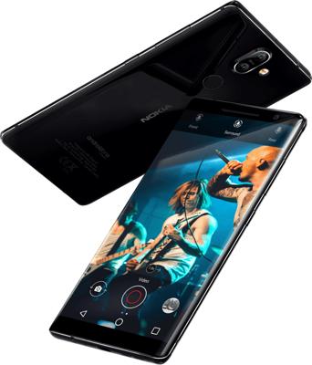 Nokia 8 Sirocco Smartphone (5,5 inch QHD Poled, Android 8 Oreo, 128 GB ROM, 6 GB RAM, 13 MP camera, Single Sim, IP67) zwart