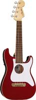 Fender Fullerton Strat Uke WN White Pickguard Candy Apple Red elektrische-akoestische concert ukelele - thumbnail