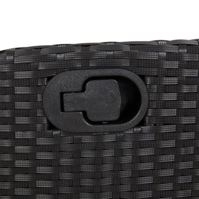 5-delige Tuinset met kussens poly rattan zwart