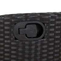 5-delige Tuinset met kussens poly rattan zwart - thumbnail