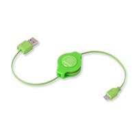 ReTrak USB-kabel (intrekbaar, USB 2.0, A-stekker naar Micro 5-pin, groen - thumbnail