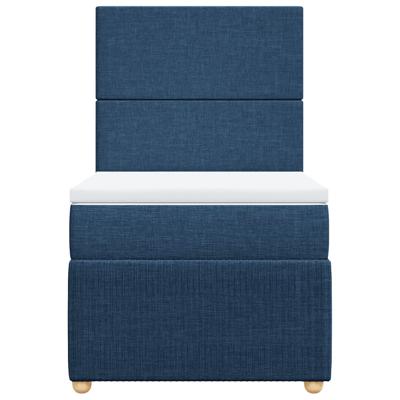 Boxspring met matras stof blauw 140x190 cm - thumbnail