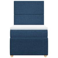 Boxspring met matras stof blauw 120x200 cm - thumbnail