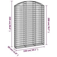 VidaXL Schanskorf gewelfd 150x30x200/220 cm gegalvaniseerd ijzer - thumbnail