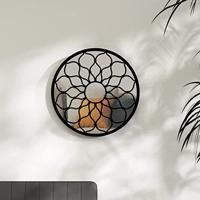 Spiegel rond 60x3 cm ijzer zwart - thumbnail