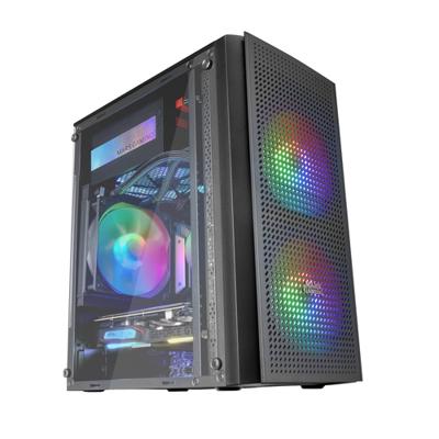 ATX Micro Box Mars Gaming MC300 Zwart RGB mATX - thumbnail