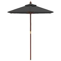 VidaXL Parasol met houten paal 196x231 cm antracietkleurig - thumbnail