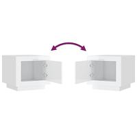 Salontafel 51x50x45 cm bewerkt hout hoogglans wit - thumbnail