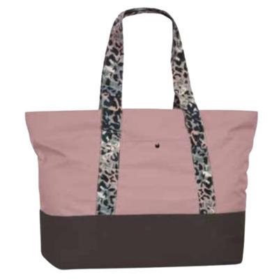 Fabrizio strandtas 55 x 48 cm polyester roze/bruin