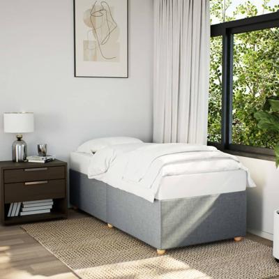 Bedframe zonder matras 90x200 cm stof lichtgrijs