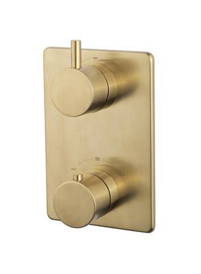 Afbouwdeel Wiesbaden Caral Thermostatisch 2-Weg Geborsteld Messing Goud Afbouwdeel Wiesbaden Caral Thermostatisch 2-Weg Geborsteld Messing Goud