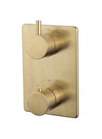 Afbouwdeel Wiesbaden Caral Thermostatisch 2-Weg Geborsteld Messing Goud - thumbnail