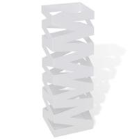 VidaXL Paraplu- en wandelstokhouder strepen wit vierkant staal 48,5 cm - thumbnail
