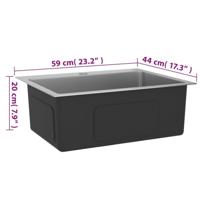 Gootsteen handgemaakt roestvrij staal - thumbnail