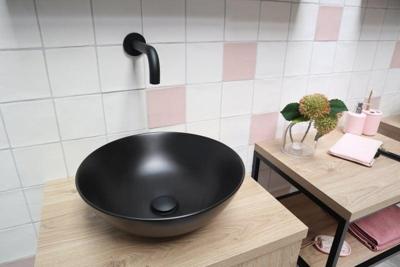 Waskom keramiek mat zwart 40x40x13.5cm