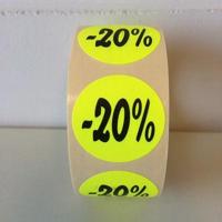 Etiket fluor geel 27mm -20% 500/rol - 30 stuks - thumbnail
