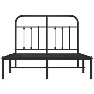 Bedframe met hoofdbord metaal zwart 120x190 cm Bedframe met hoofdbord metaal zwart 120x190 cm