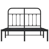 Bedframe met hoofdbord metaal zwart 120x190 cm - thumbnail