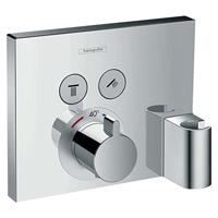 Hansgrohe ShowerSelect thermostaat afbouwdeel voor 2 functies met slangaansluiting en wandhouder, chroom - thumbnail