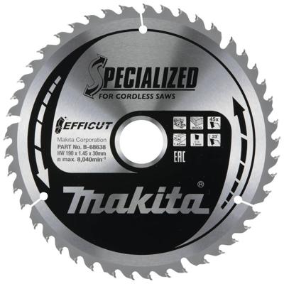 Makita Cirkelzaagblad voor Hout | Specialized | Ø 190mm Asgat 30mm 45T - B-68638