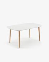 Kave Home Oqui eettafel uitschuifbaar 160/260x100 cm Wit - thumbnail