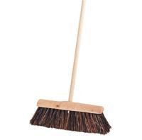 Bezem natuurvezel 45 cm met houten steel 140 cm - thumbnail