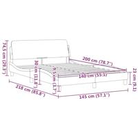 Bedframe met hoofdbord kunstleer zwart en wit 140x200 cm - thumbnail