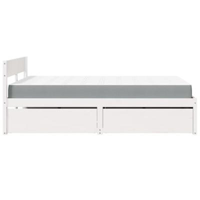 Bed met lades en matras massief grenenhout wit 140x190 cm
