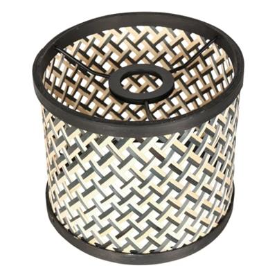 Steinhauer WandlampStang met dimmer zwart en bamboe kapje - 3709ZW