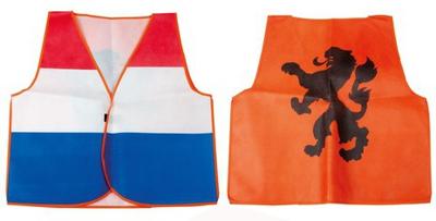 Nederlands Supportersvest oranje/rood/wit/blauw one size