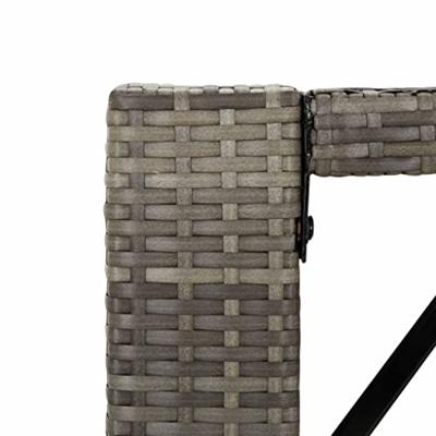 7-delige Tuinbarset met kussens poly rattan grijs