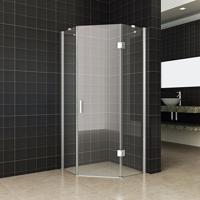 Pento cabine met 1 draaideur 1000 x 1000 x 2000 x 8 mm nano helder glas/chroom - thumbnail