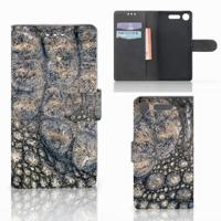 Sony Xperia XZ1 | Telefoonhoesje | Met pasjeshouder | Krokodillenprint - thumbnail