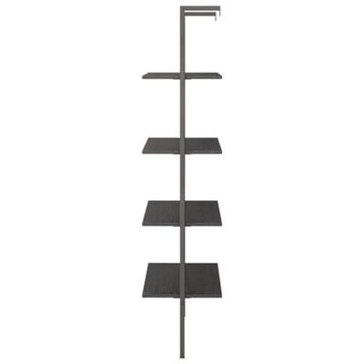 Ladderrek met 4 schappen 64x35x152,5 cm zwart Ladderrek met 4 schappen 64x35x152,5 cm zwart