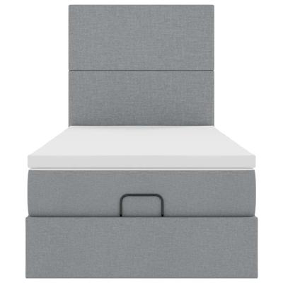 Ottoman bed met matras 80x200cm stof lichtgrijs